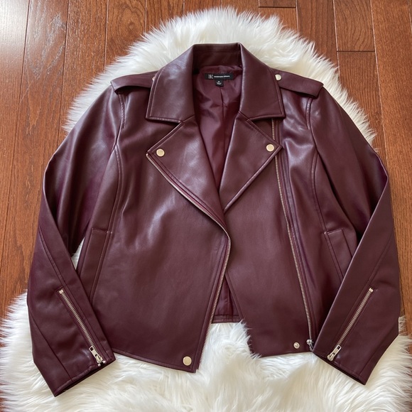 INC Women's Faux-Leather Jacket SZ Medium - Picture 10 of 12